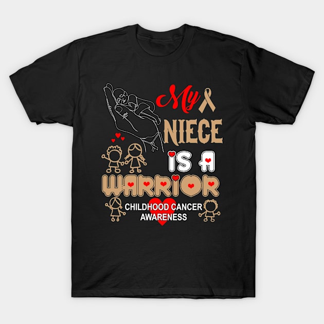 My Niece is A Warrior - Childhood Cancer Awareness T-Shirt T-Shirt by Virgodo